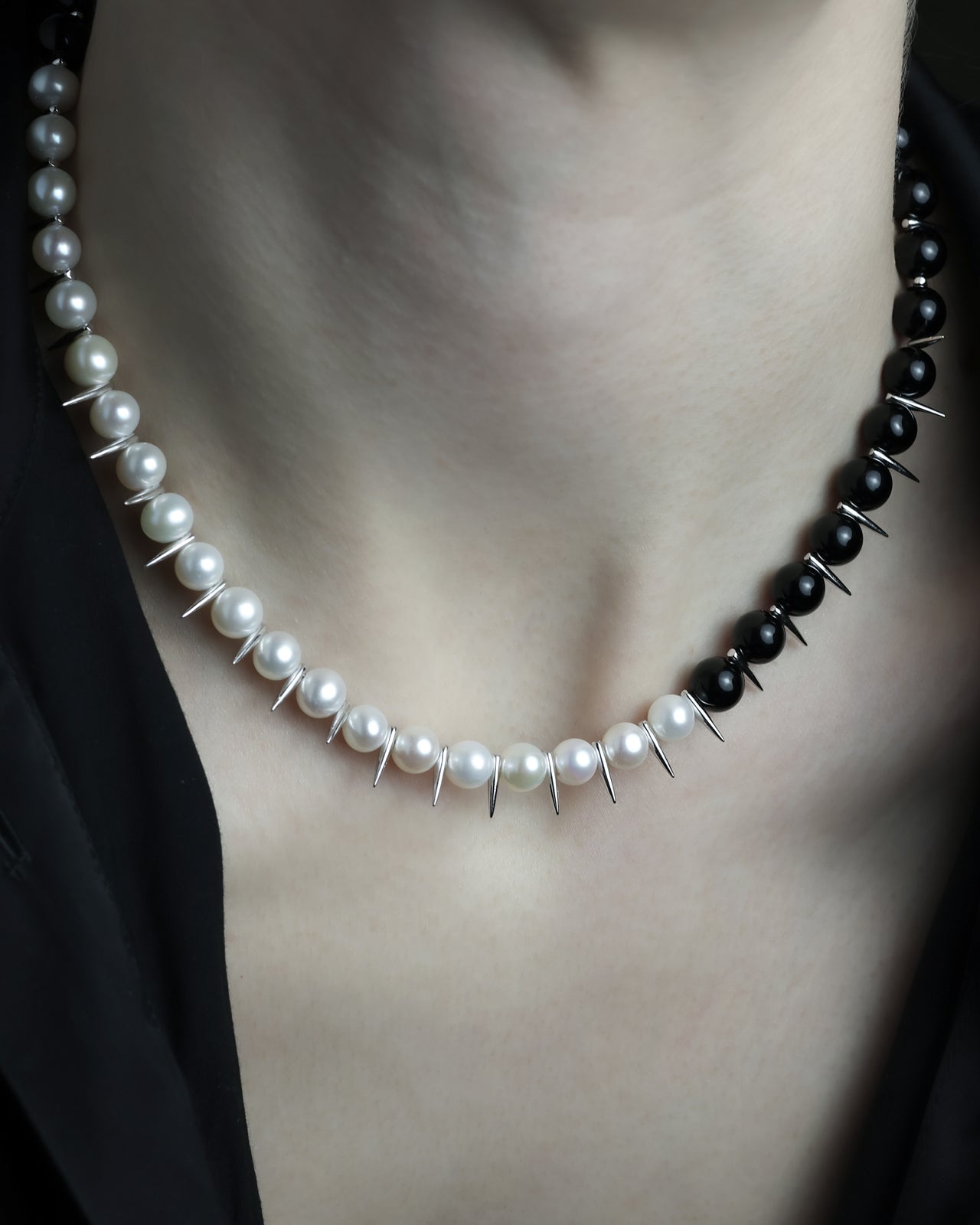 Necklace Pearls&Onyx